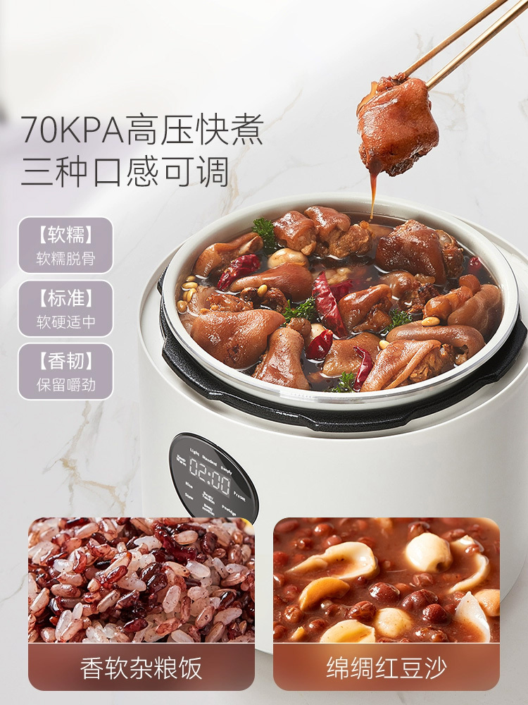 【2024年新款】Lyeef 小叶电压力锅 家用5L大容量多功能电高压锅饭煲 陶瓷不沾内胆