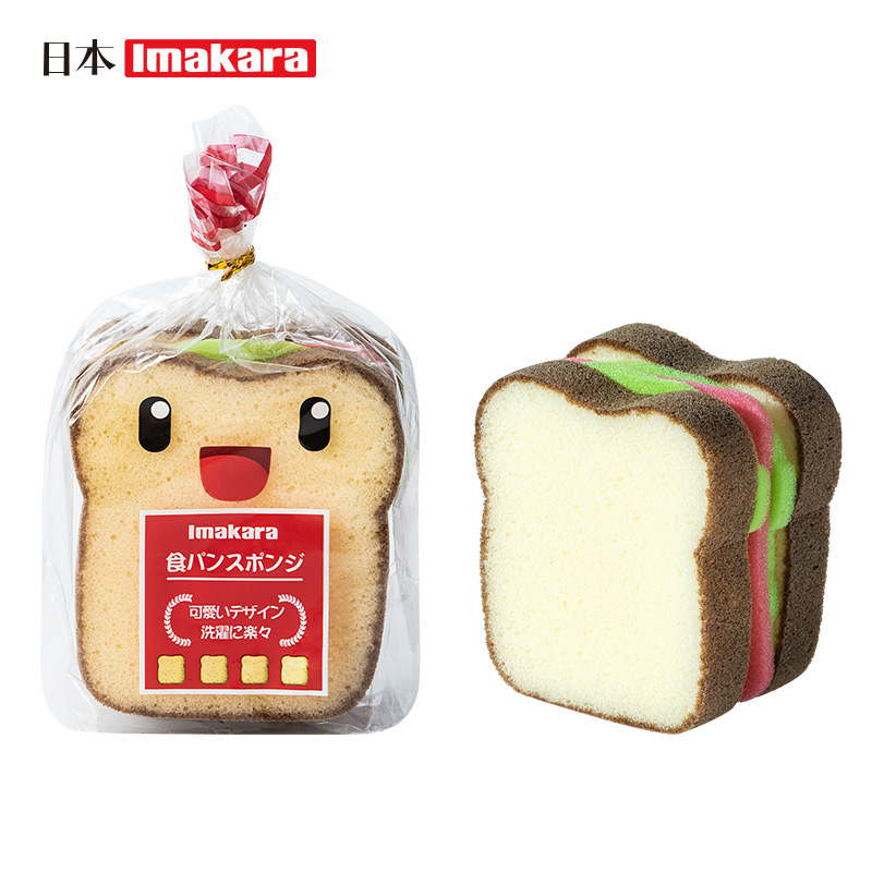 日本Imakara面包清洁海绵 面包吐司去污海绵擦百洁布三明治刷锅魔力擦