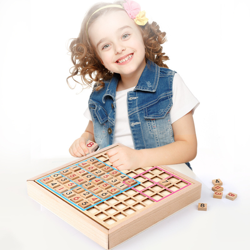 木制数独九宫格游戏棋 小学生逻辑思维儿童早教益智桌游棋盘玩具