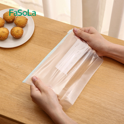 FaSoLa多功能食物保鲜袋 拉链式滑锁袋密封保鲜袋家用物品分装标记收纳袋
