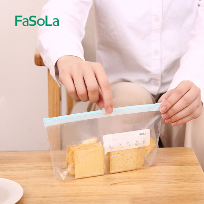 FaSoLa多功能食物保鲜袋 拉链式滑锁袋密封保鲜袋家用物品分装标记收纳袋