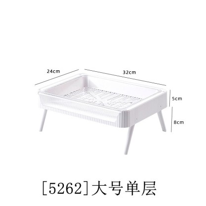 Digicat猫电澳洲-厨房新品白色塑料配菜架家用可折叠蔬菜洗菜沥水备菜置物架