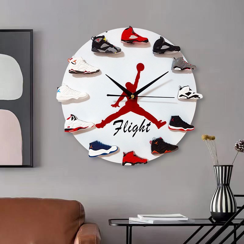 3D 立体AJ鞋模时钟 aj1-12代挂钟黑白两色 12只独特鞋模时钟-Digicat 猫电澳洲