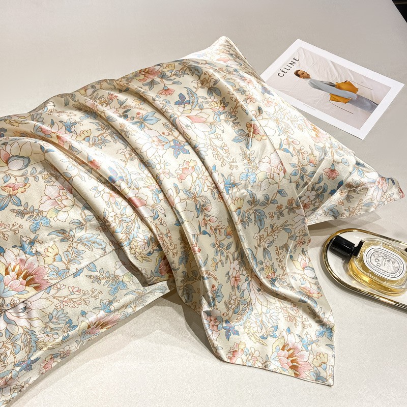 上品真丝四件套 双面印花丝绸被套干爽透气舒适四季可用床单被套-Digicat 猫电澳洲