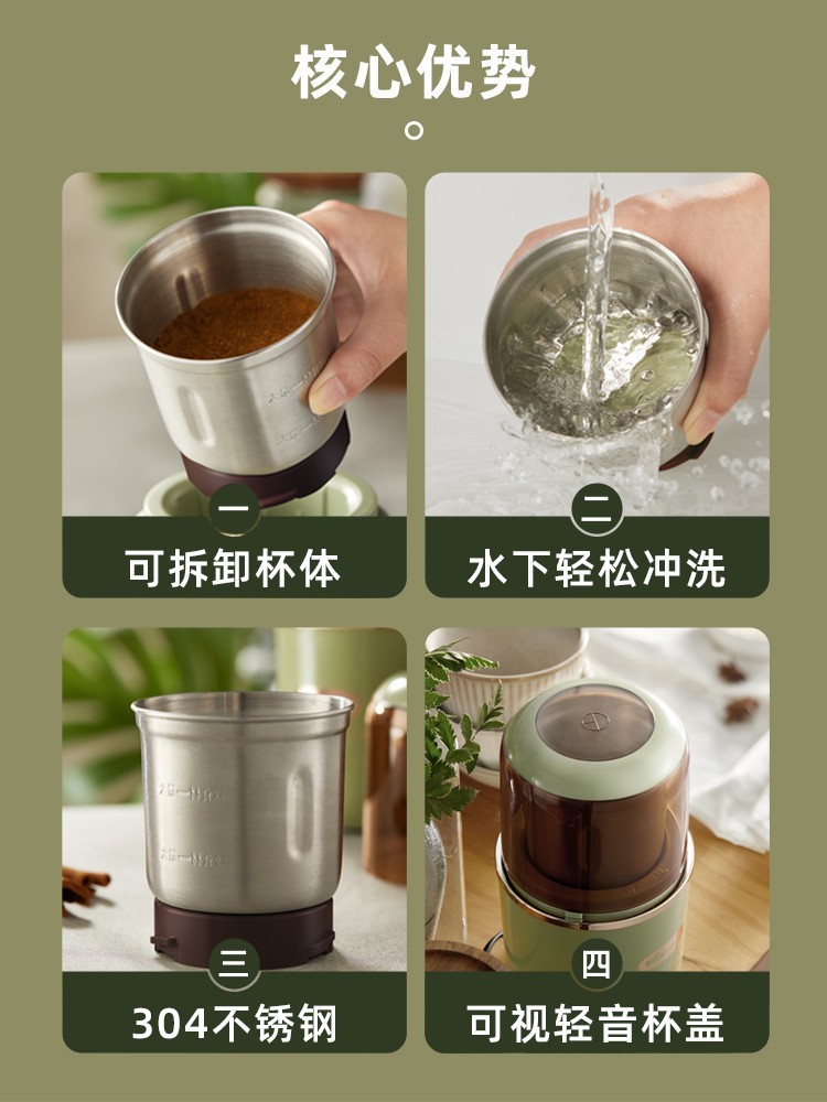 Bear小熊磨粉机 家用超细不锈钢五谷杂粮咖啡豆粉碎机-Digicat 猫电澳洲