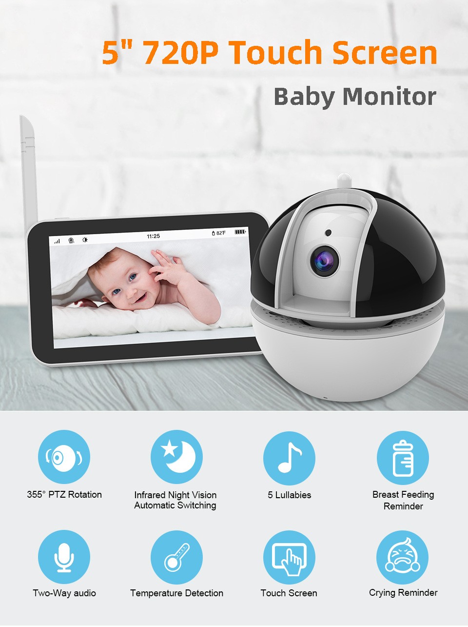 婴儿看护器 婴儿监护器婴儿监视器夜视功能接收器-Digicat 猫电澳洲