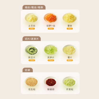 卡丘电动切菜机 大口径多功能厨房家用滚筒刨丝器土豆丝切丝切片机-Digicat 猫电澳洲