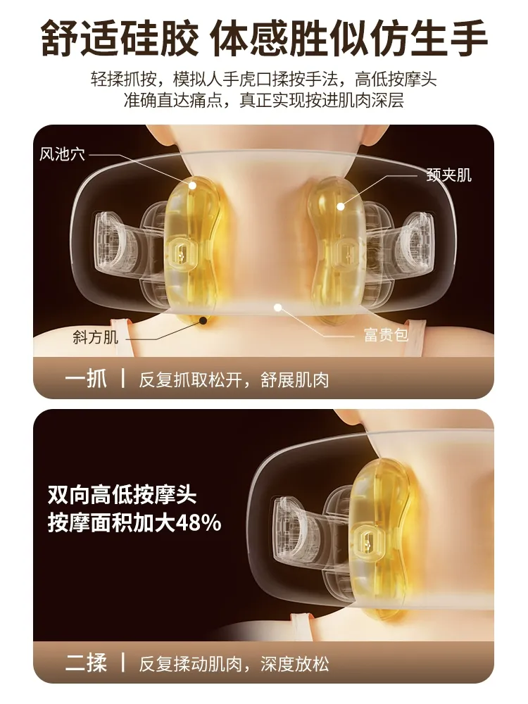 【2024新款】Lyeef 新一代U型枕肩颈按摩器 全自动揉捏U型肩颈枕 智能夹捏按摩斜方肌按摩仪热敷无线护颈颈椎