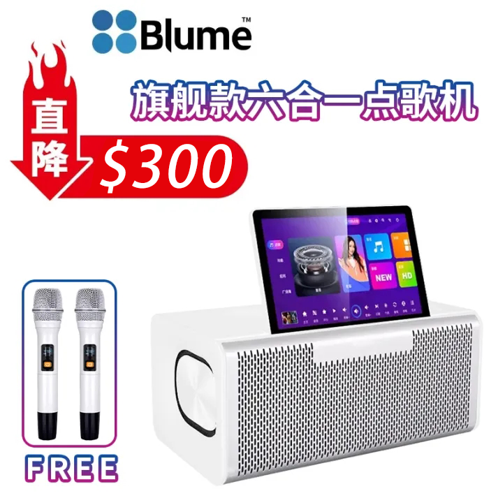 【2024最新款】Blume智慧屏音响一体点歌机 旗舰款家用KTV卡拉OK点唱机白色一体机送话筒