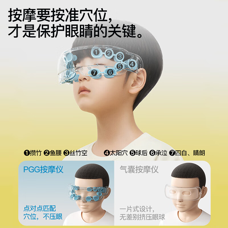 PGG儿童眼部按摩仪 缓解疲劳 蒸汽热敷眼罩护眼仪润眼理疗仪器 E5粉蓝