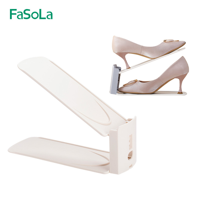 FaSoLa家用鞋托架 鞋子收纳神器双层鞋架家居寝室鞋柜放拖鞋收纳架