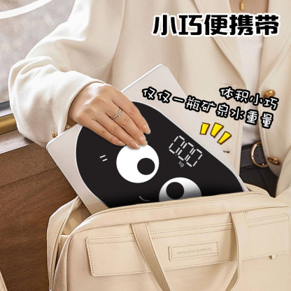 体重秤可爱小型电子秤精准充电人体称卡通萌萌体脂秤高精度称重计