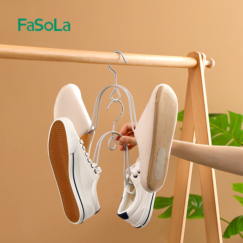 FaSoLa晾鞋器 户外阳台窗户晒鞋架家用鞋子收纳架多功能防风挂架