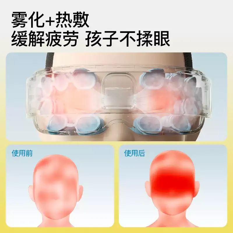 PGG儿童眼部按摩仪 缓解疲劳 蒸汽热敷眼罩护眼仪润眼理疗仪器 E5粉蓝