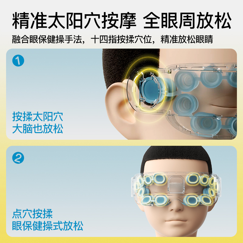 PGG儿童眼部按摩仪 缓解疲劳 蒸汽热敷眼罩护眼仪润眼理疗仪器 E5粉蓝