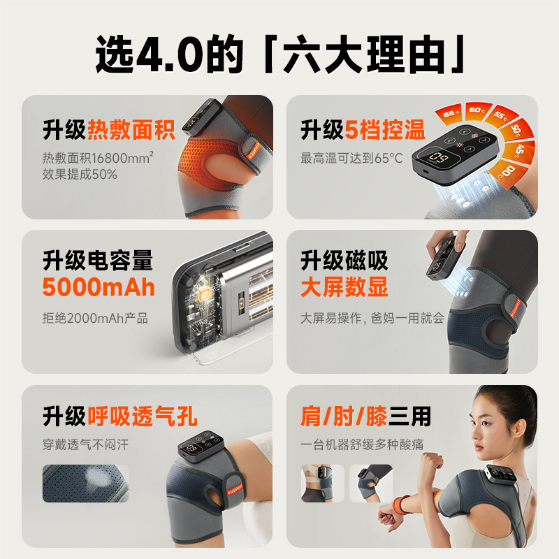 科普菲 膝盖理疗仪 肩部肘部膝盖多用 电加热护膝保暖关节炎暖膝盖按摩仪器夏热敷腿部按摩半月板老年人爸妈生日中秋教师节礼物
