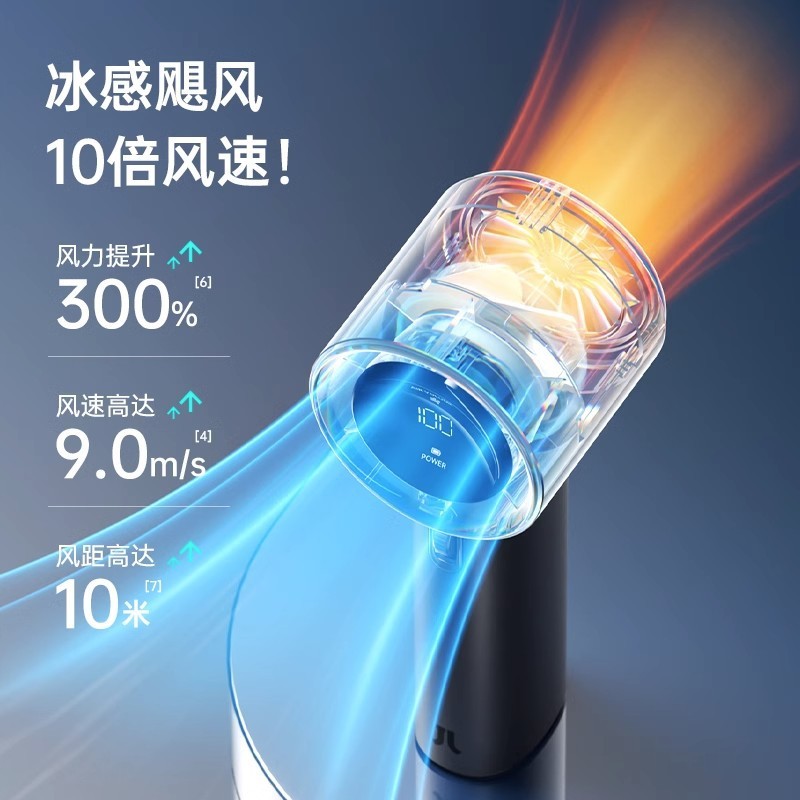 JisuLife几素轻奢小风扇 强力制冷高速小风炮迷你便携式USB充电桌面电风扇随身小型超长续航Pro1s