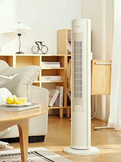 美的（Midea） 电风扇 塔扇家用立式遥控轻音低噪无叶风扇卧室客厅空气循环风扇定时预约电扇宿舍节能风扇 ZAH09MY