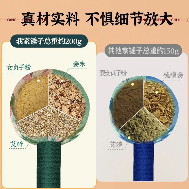 养生保健艾草按摩锤  纯手工制作真材实料 亲肤舒适 锤走不适