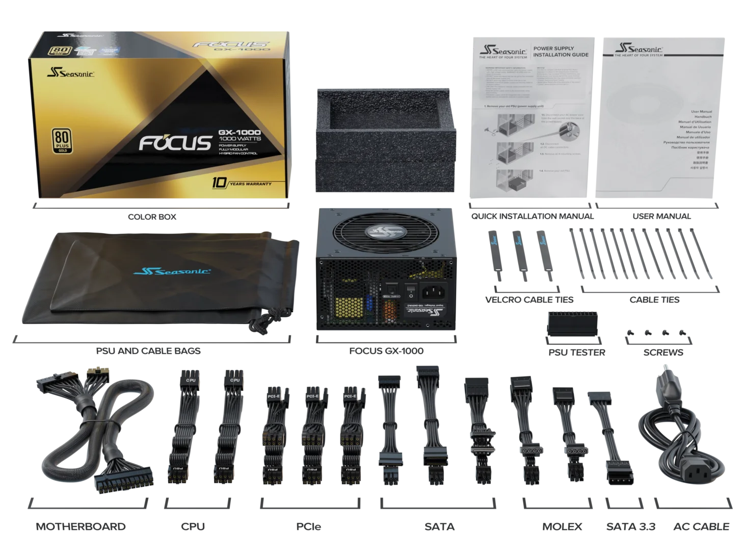 SEASONIC FOCUS GX-750 - 750W, GOLD, MODULAR