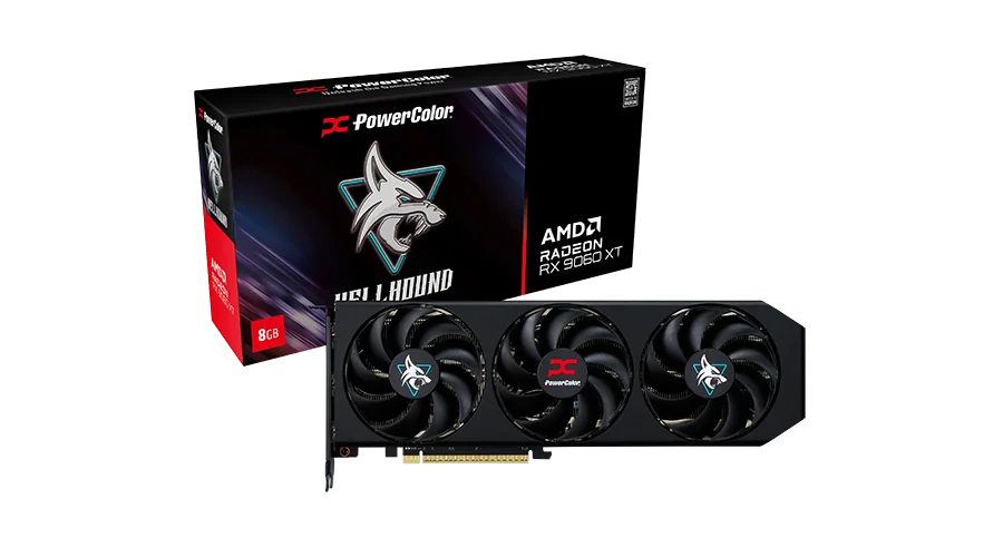 PowerColor Hellhound AMD Radeon™ RX 9060 XT 8GB GDDR6 RX9060XT 8G-L/OC