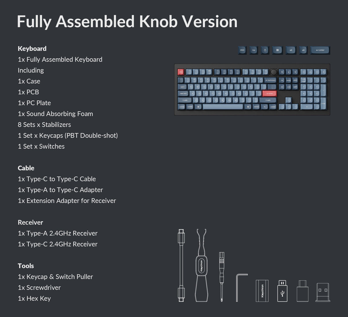 Package list of Keychron V6 Max Custom Mechanical Keyboard Package list of Keychron V6 Max Custom Mechanical Keyboard