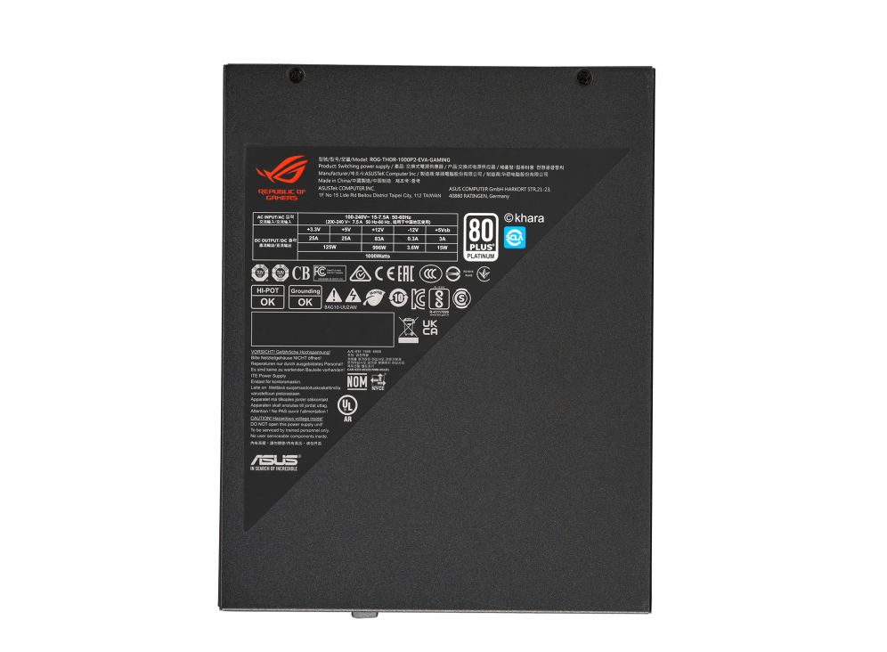 ASUS ROG THOR OLED 1000W, PLATINUM, MODULAR, EVA-02