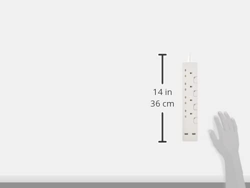 SCHNEIDER ELECTRIC Trailing socket, AvatarOn, with individual switch & USB, 4 gang, 3M, white