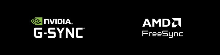 Logos of NVIDIA G-SYNC, AMD FreeSync Premium Pro.