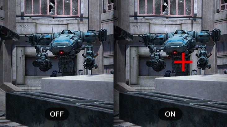 Showing the Crosshair fuction in action through the UltraGear monitor.