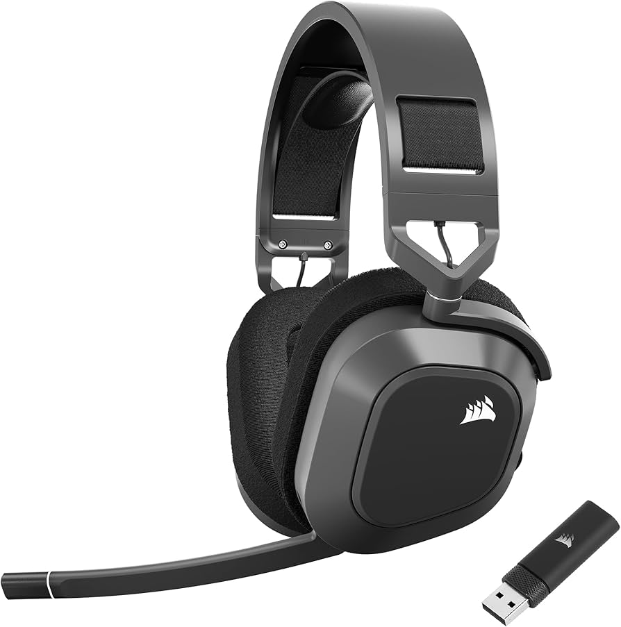 Corsair HS80 MAX WIRELESS Gaming Headset, Steel Gray