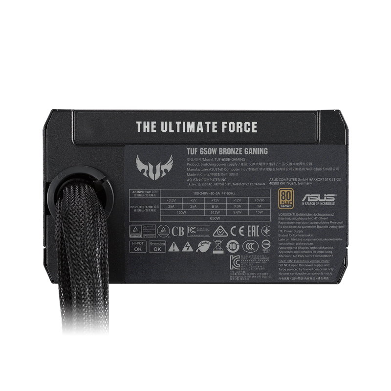 ASUS TUF GAMING 650W, BRONZE, NON-MODULAR