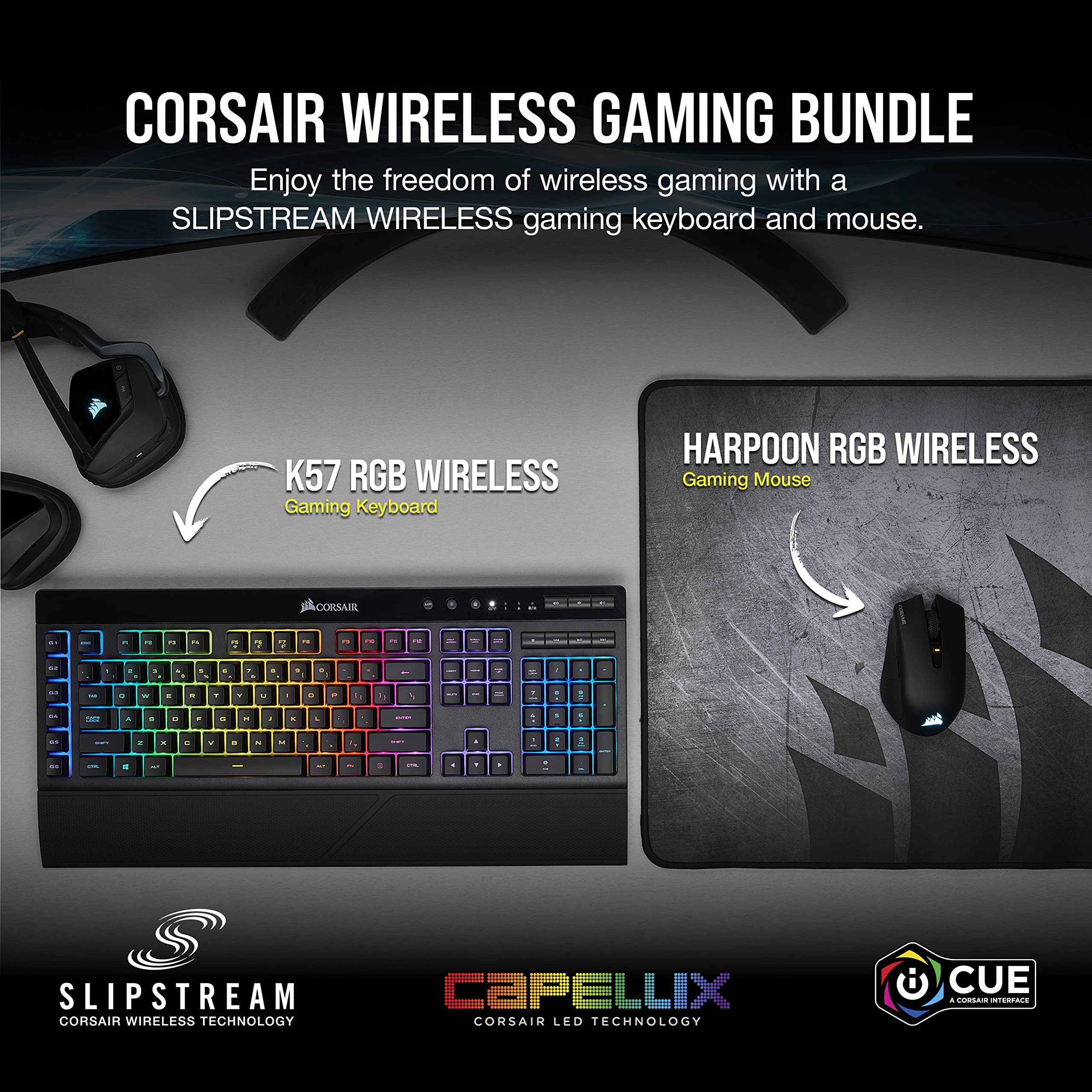CORSAIR K57 RGB WIRELESS + HARPOON RGB WIRELESS COMBO