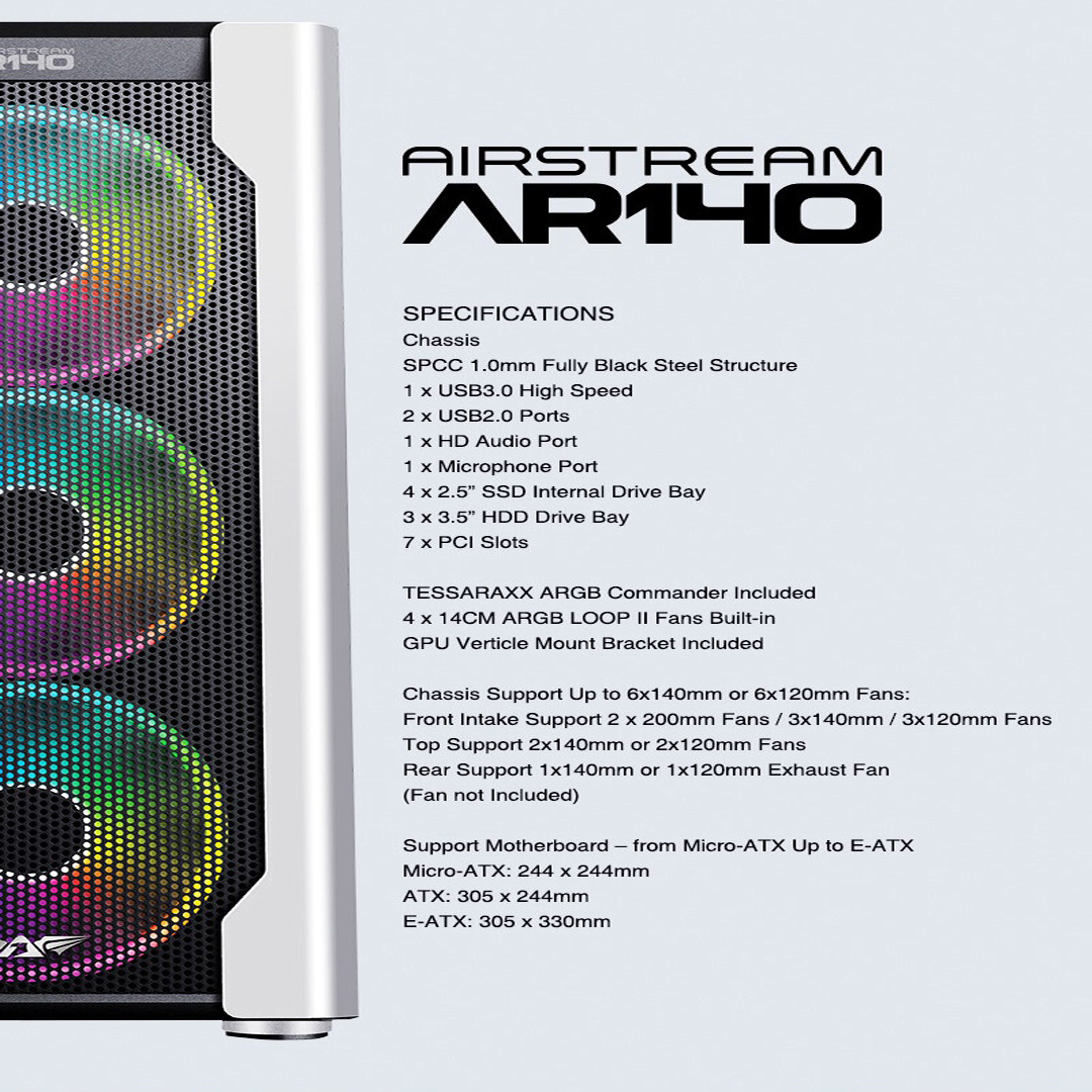 Armaggeddon Airstream AR140 EATX Gaming PC Case