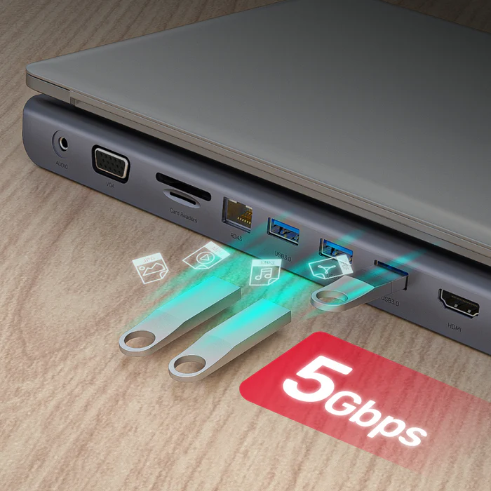 UNITEK uHUB 11+ 11-in-1 USB-C Ethernet Hub with MST Triple Monitor 