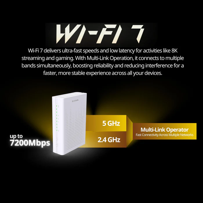 D-Link BE7200 Wi-Fi 7 4x4, 10Gx2 Gigabit Mesh Router