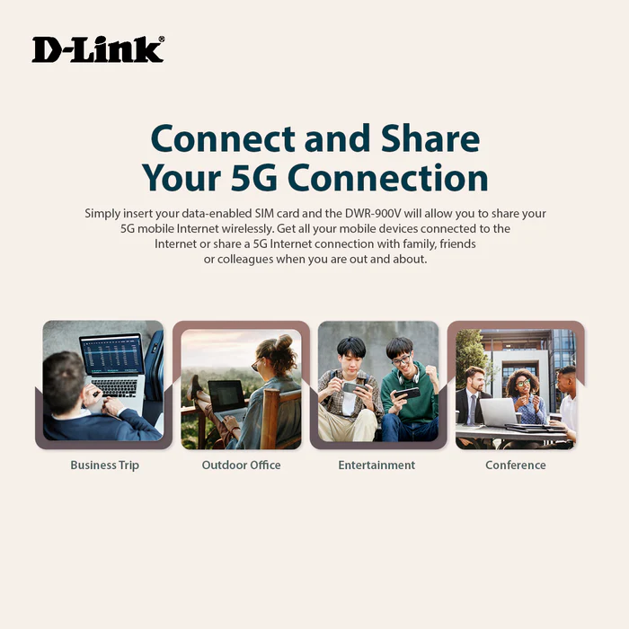 D-LINK 5G Wi-Fi 6 AX1800 Mobile Wi-Fi Hotspot