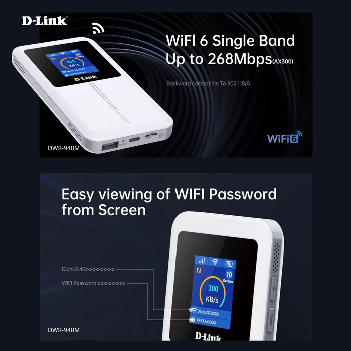 D-LINK 4G LTE Cat4 Wi-Fi 6 Mobile Wi-Fi Hotspot