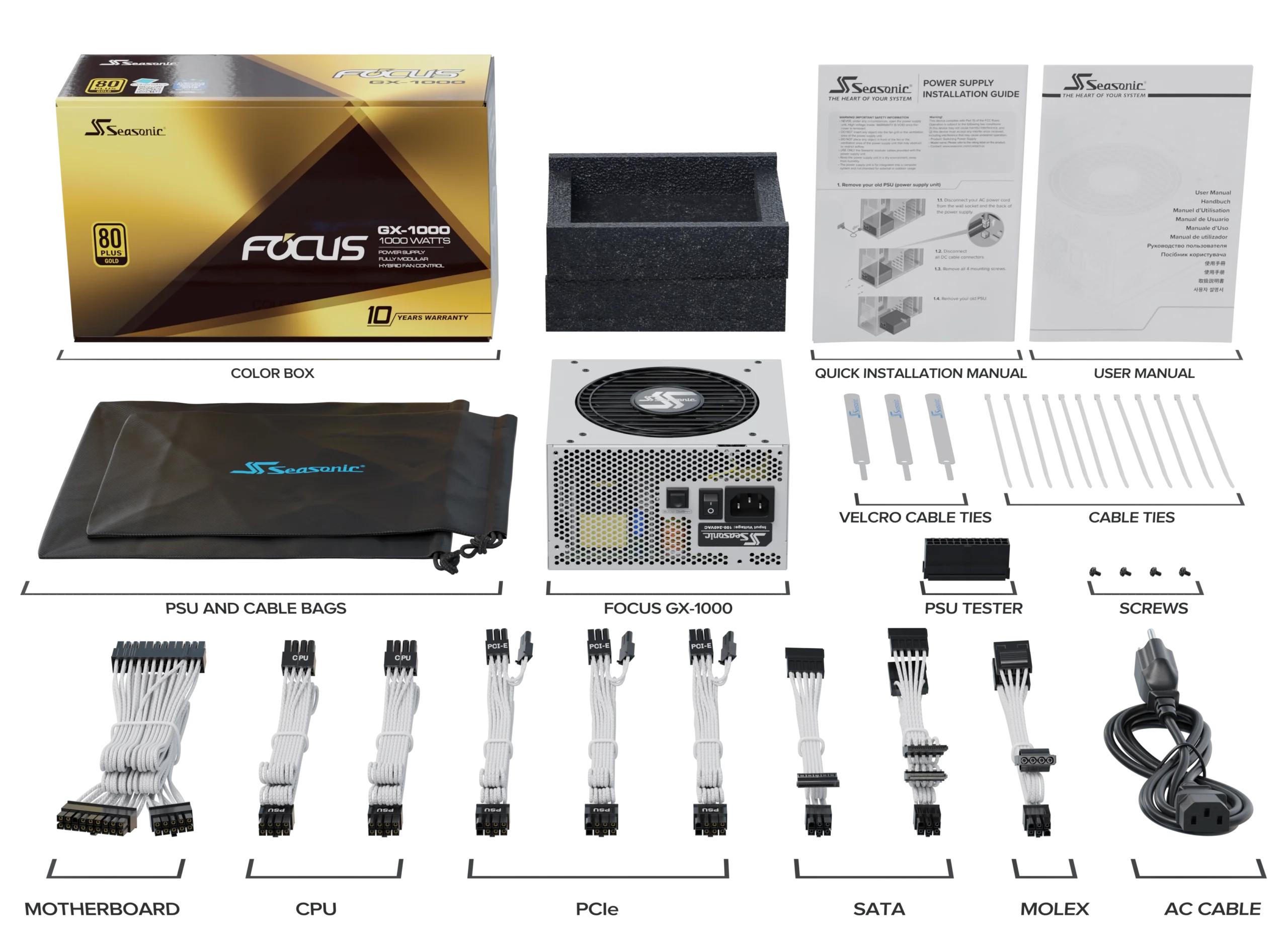 SEASONIC FOCUS GX 1000 WHITE EDITION