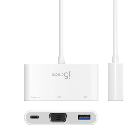 J5 CREATE USB-C® to VGA & USB™ 3.0 with Power Delivery