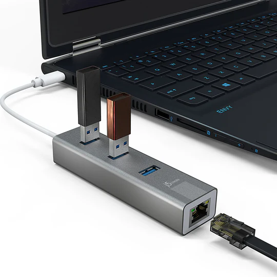 J5 CREATE USB-C® 3-Port Hub with Gigabit Ethernet
