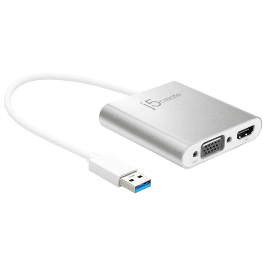 J5 CREATE USB™ 3.0 to HDMI™ & VGA Multi-Monitor Adapter