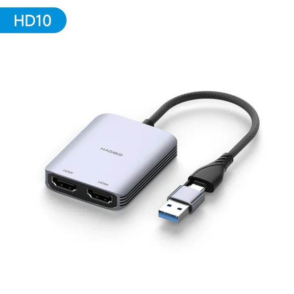 HAGIBIS USB-A/C to HDMI Adapter MST Dual Monitor