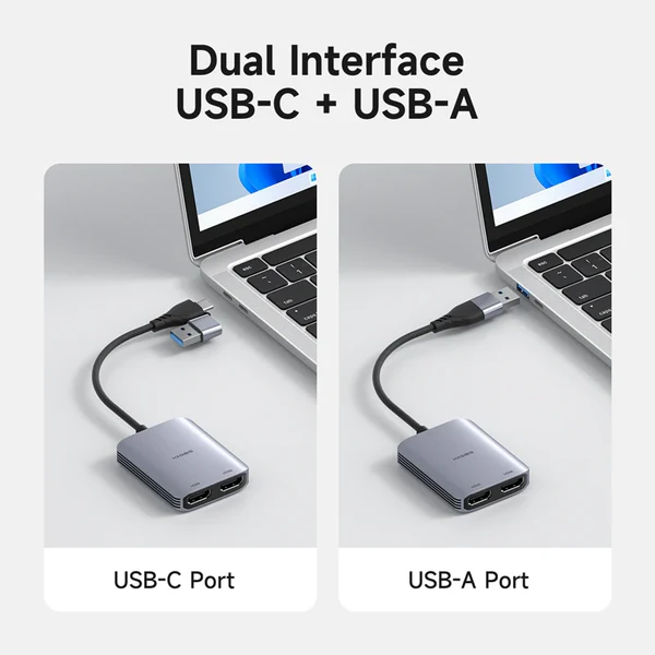 HAGIBIS USB-A/C to HDMI Adapter MST Dual Monitor