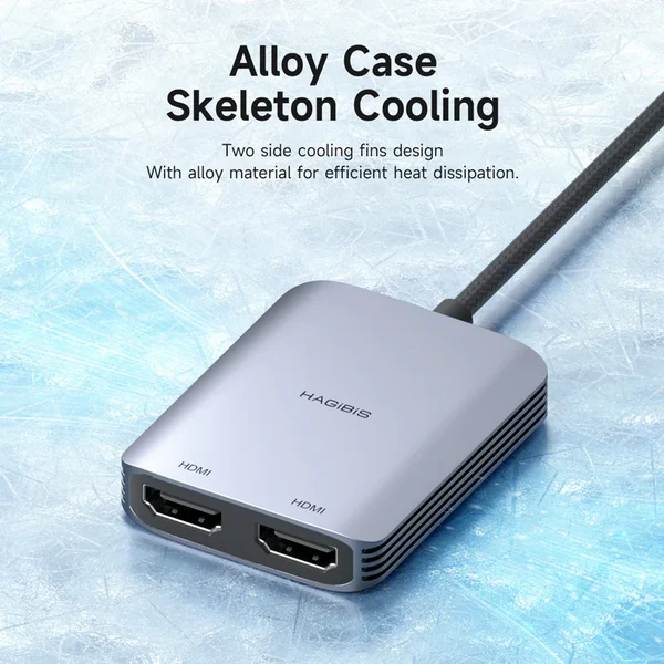 HAGIBIS USB-A/C to HDMI Adapter MST Dual Monitor