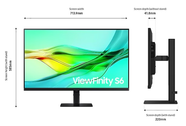 SAMSUNG 32" ViewFinity S6 S60UD QHD Monitor