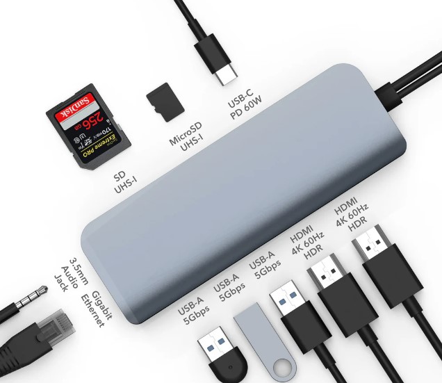 HyperDrive VIPER USB-C Hub (10-in-2, for Laptops)