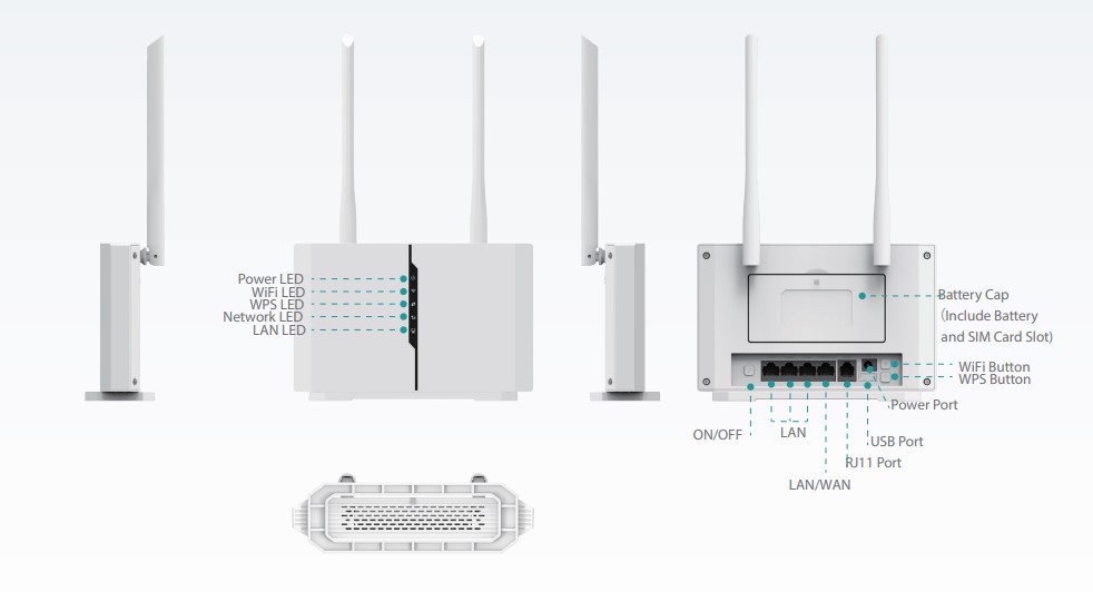 D-LINK DWR-M972V LTE CAT7 WiFi AC1200 Router