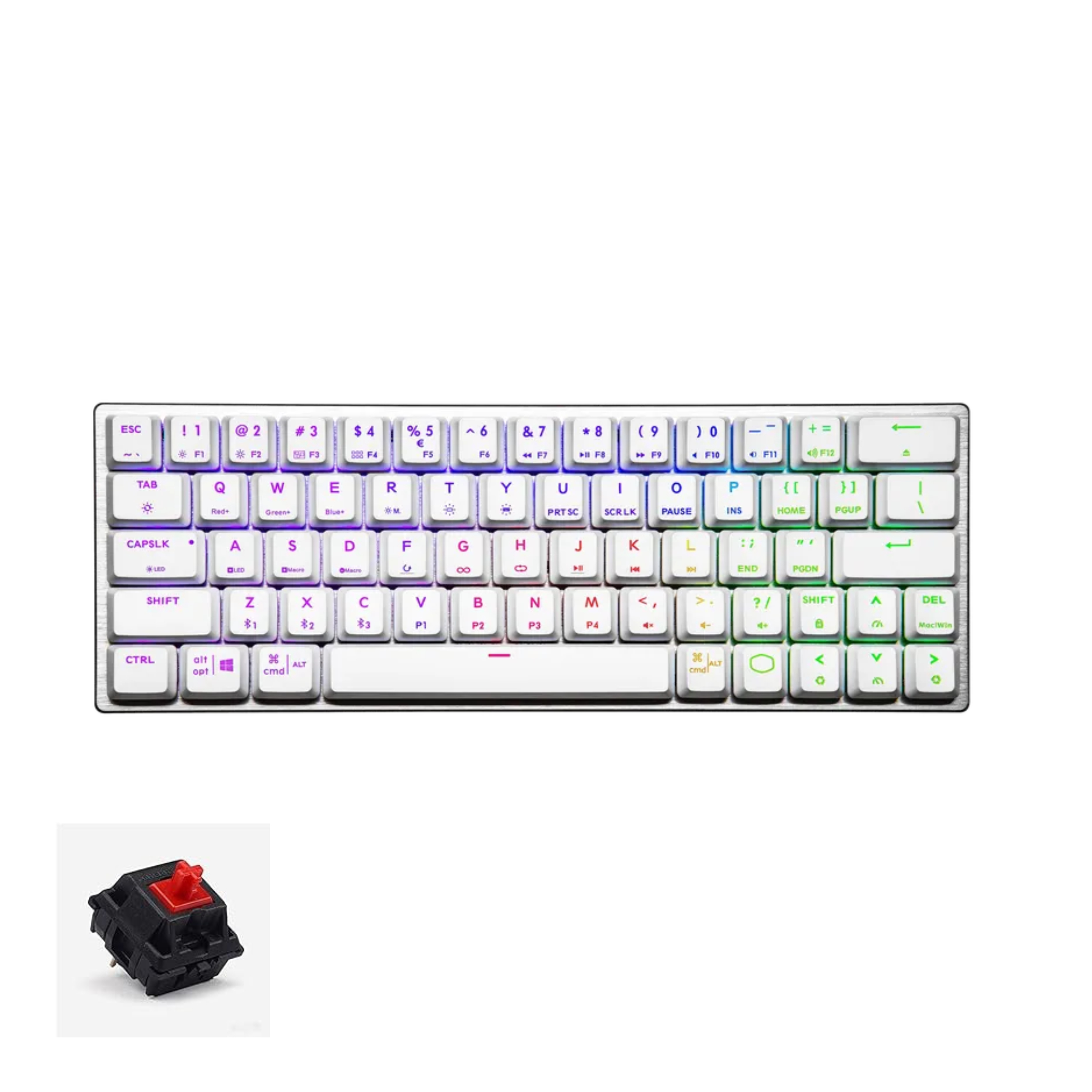 SK622 SILVER WHITE HYBRID WIRELESS MECHANICAL GAMING KEYBOARD
