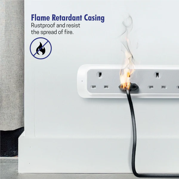 Daiyo DE 364 Master Switch Surge Protector 4 Way Extension Socket Strip 2 Meter long